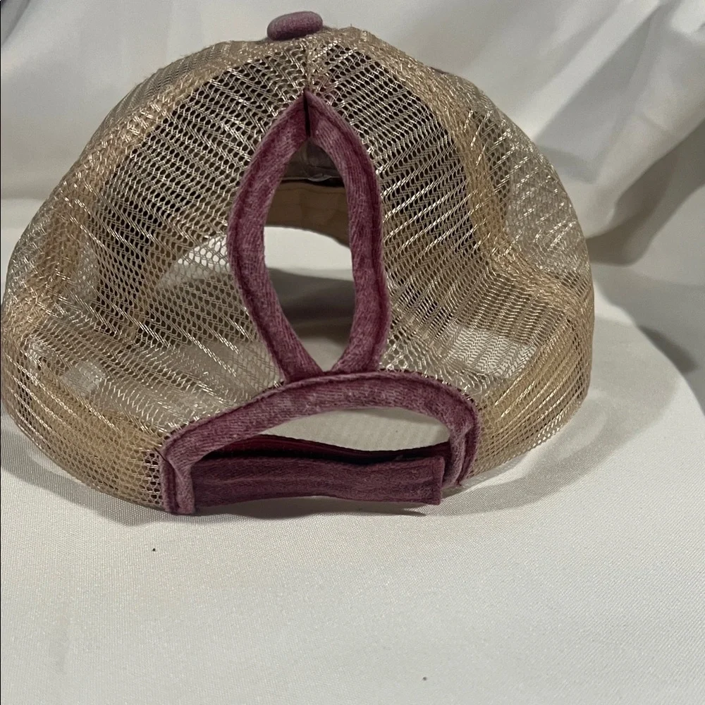 Distressed Pink and‎ Tan Cap